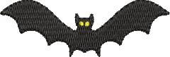 Bat with yellow eyes Embroidery Design (3 Sizes)