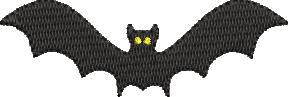 Bat with yellow eyes Embroidery Design (3 Sizes)