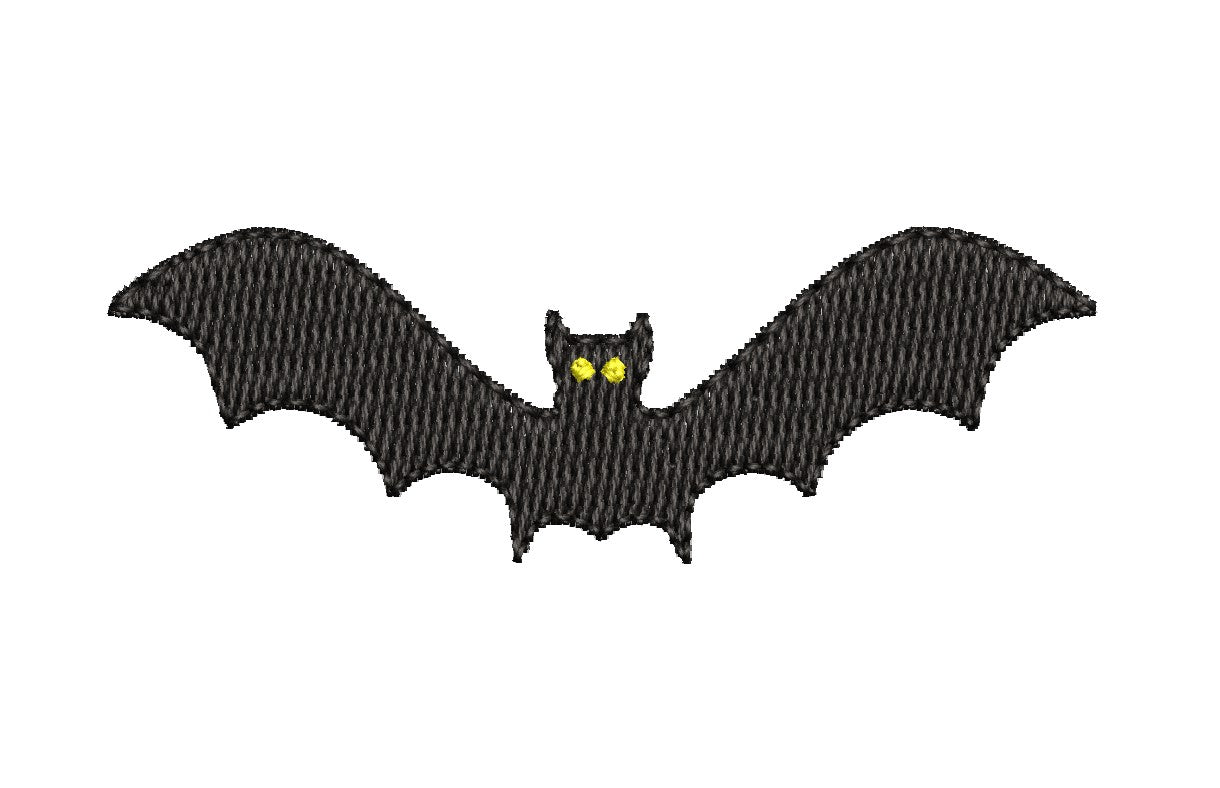 Bat with yellow eyes Embroidery Design (3 Sizes)