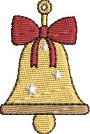 Christmas Bell Embroidery Design (4 sizes)