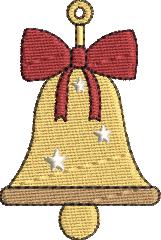 Christmas Bell Embroidery Design (4 sizes)