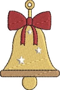 Christmas Bell Embroidery Design (4 sizes)