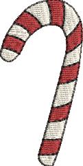 Christmas Candy Cane Embroidery Design (5 sizes)