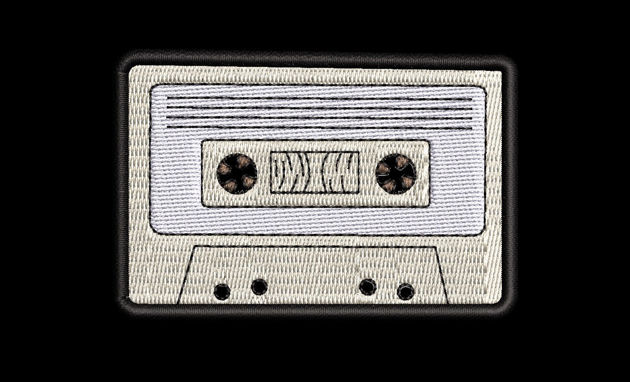 80s Cassette Fan Patch - Iron-On / Velcro 3.0"x2.0" Full Stitches