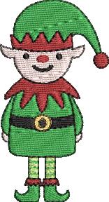Christmas Elf Embroidery Design (3 sizes)