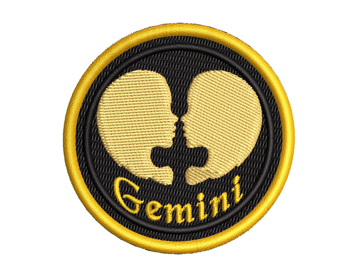Astrological Sign - Gemini Patch - Iron-On / Velcro 2.5" Round