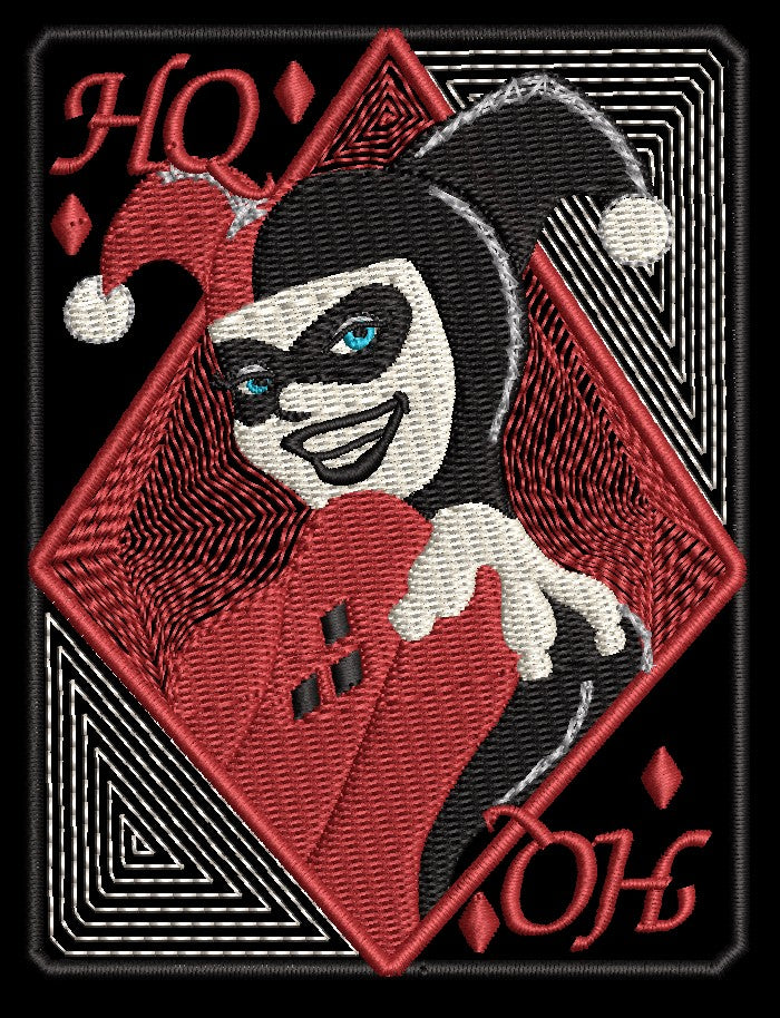 Harley Quinn Playing Card Fan Patch - Iron-On / Velcro 3.0x4.0
