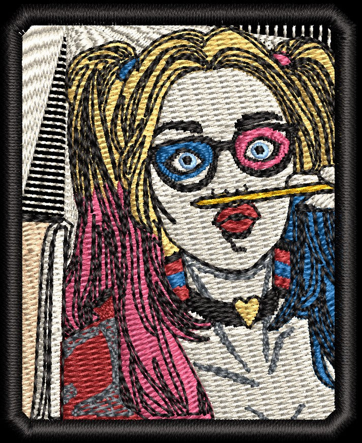 Harley Quinn Pencil - No, I'm Listening - Fan Patch - Iron-On / Velcro (2 options)