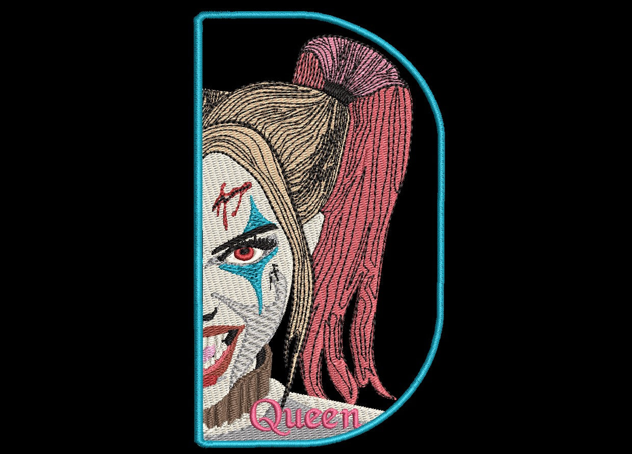 Harley Quinn Vampire Left, Right Fan Patch - Iron-On / Velcro 3.0"x4.0"