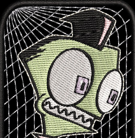 Invader Zim - Wide Eyes and Smile looking Back - Fan Patch - ZIM 2.0"x4.0"
