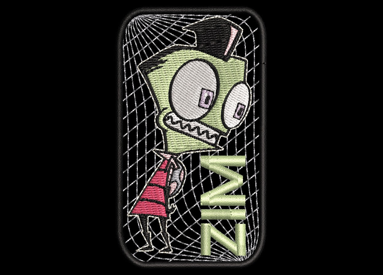Invader Zim - Wide Eyes and Smile looking Back - Fan Patch - ZIM 2.0"x4.0"