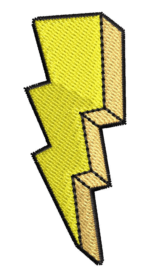 Lightning Bolt - Iron-On / Velcro 3.0"x2.0"