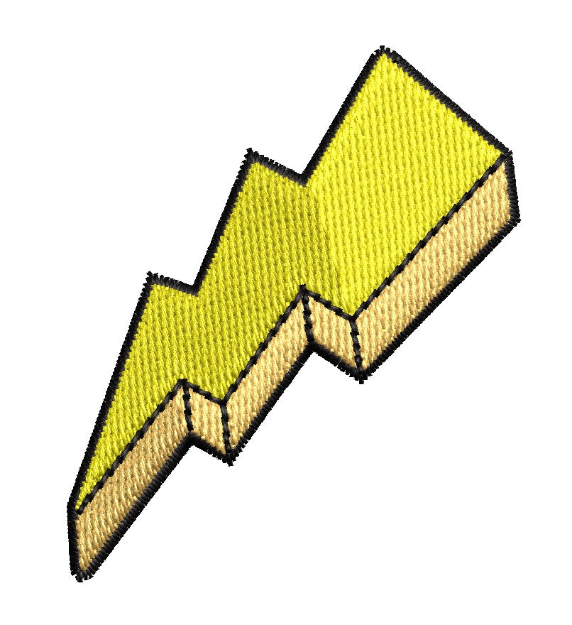 Lightning Bolt - Iron-On / Velcro 3.0"x2.0"