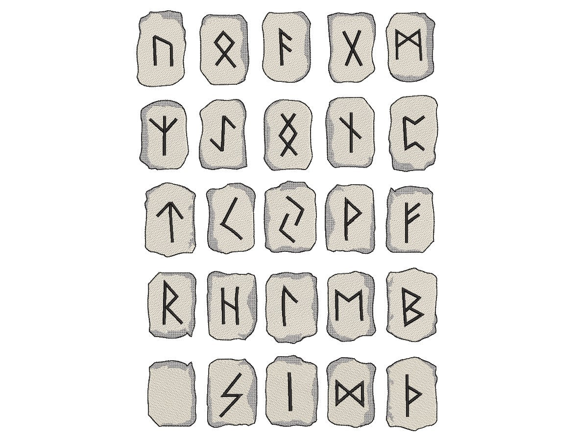 Viking Rune Stone Patches - Iron-On / Velcro 2.0" high (6 options)