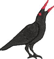 Raven with Red Eyes Machine Embroidery Design (4 sizes)