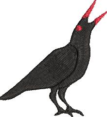Raven with Red Eyes Machine Embroidery Design (4 sizes)