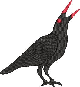 Raven with Red Eyes Machine Embroidery Design (4 sizes)