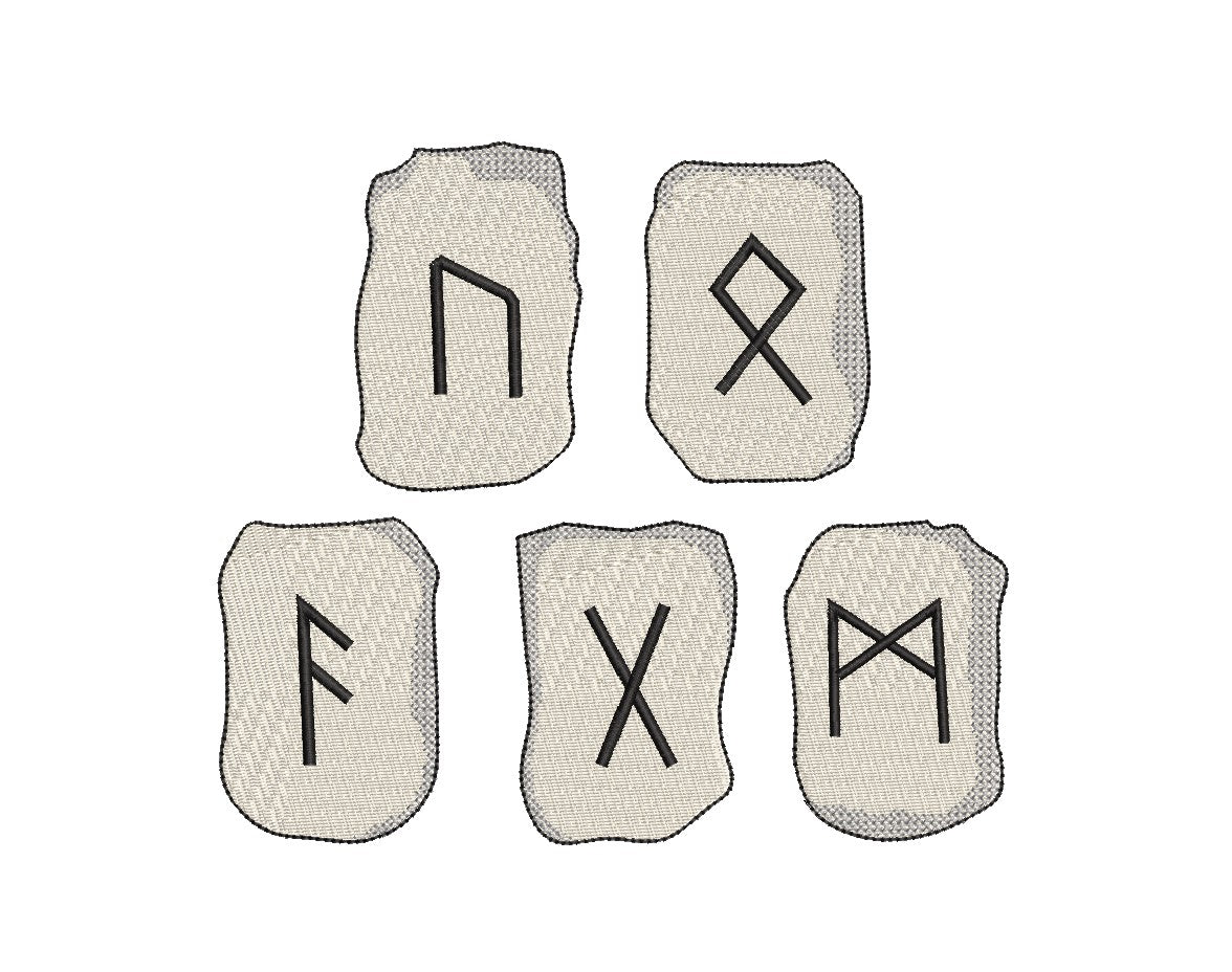 Viking Rune Stone Patches - Iron-On / Velcro 2.0" high (6 options)