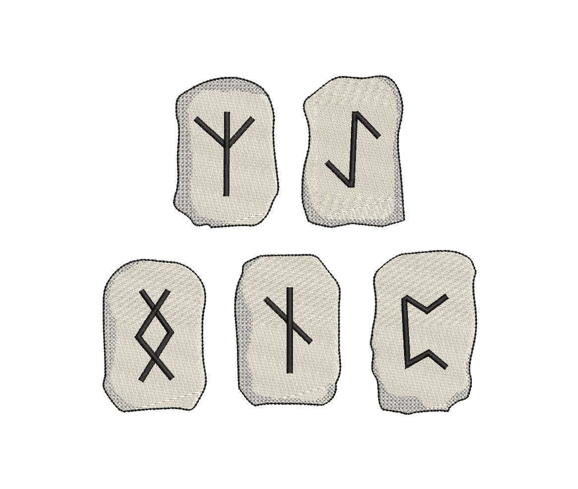 Viking Rune Stone Patches - Iron-On / Velcro 2.0" high (6 options)