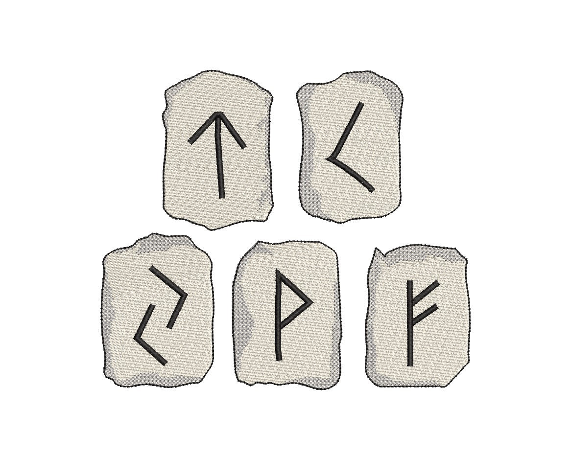 Viking Rune Stone Patches - Iron-On / Velcro 2.0" high (6 options)