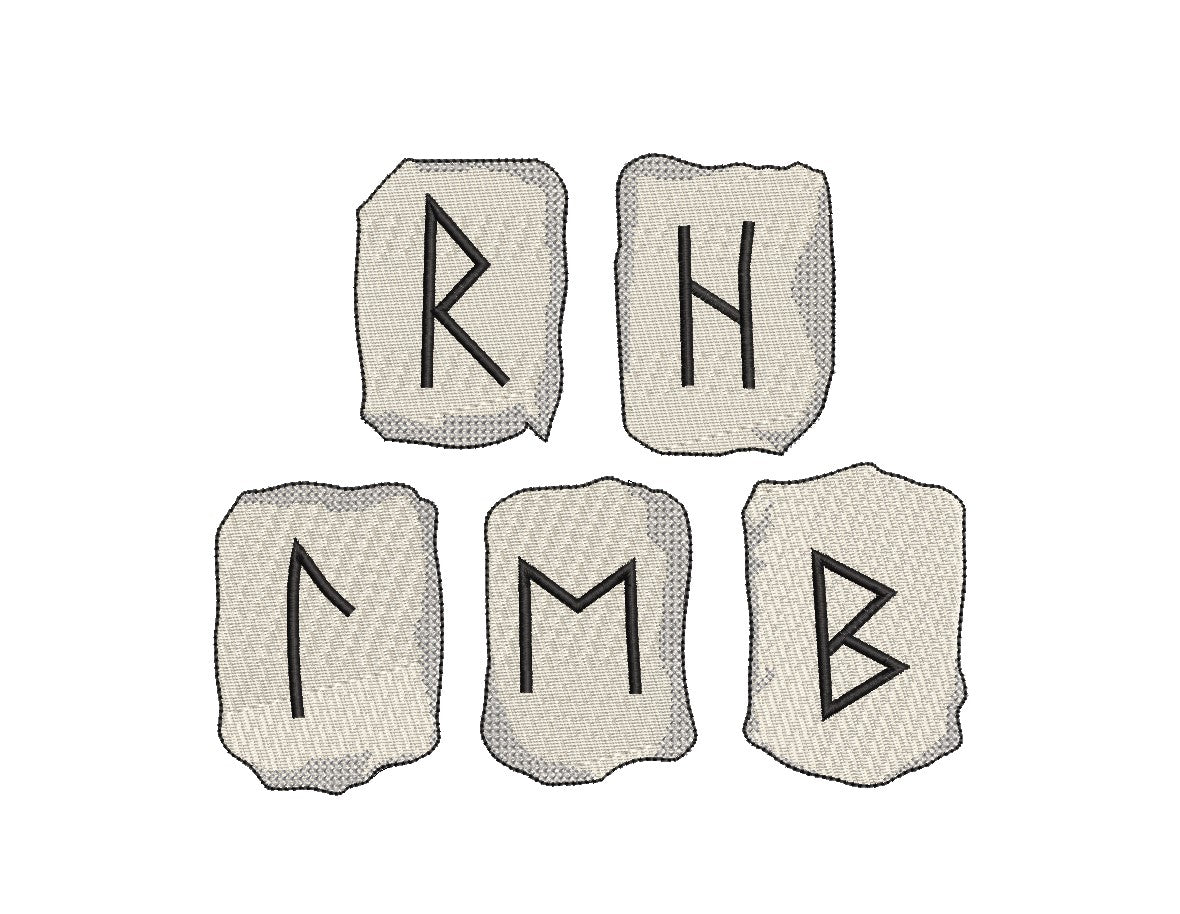 Viking Rune Stone Patches - Iron-On / Velcro 2.0" high (6 options)