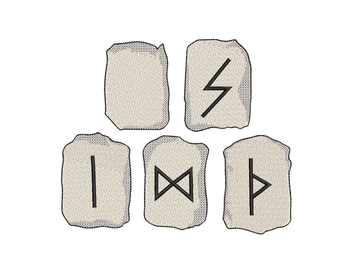 Viking Rune Stone Patches - Iron-On / Velcro 2.0" high (6 options)