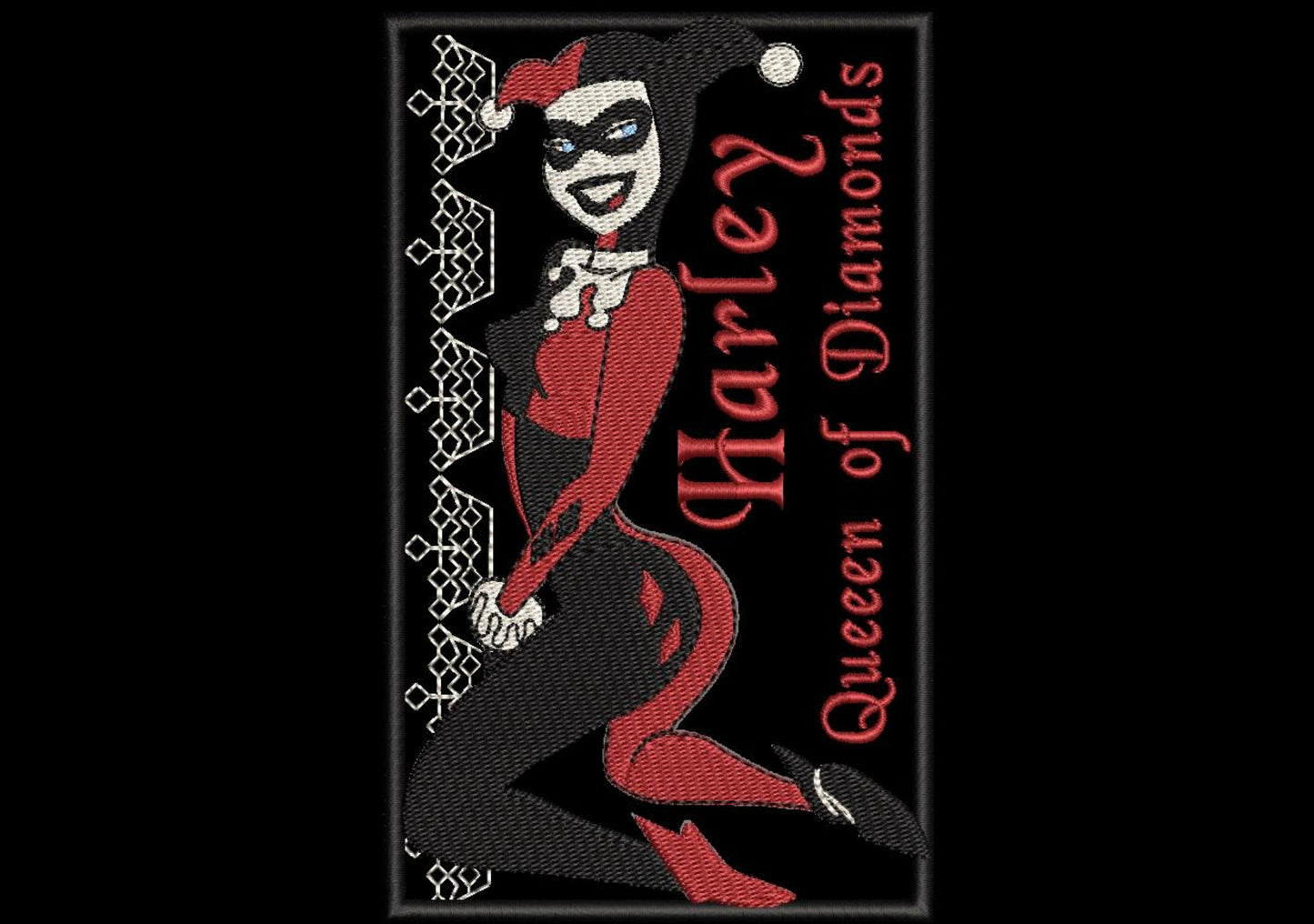 Harley Quinn Cowboy - Queen of Diamonds - Fan Patch - Iron-On / Velcro 3.5"x5.8"
