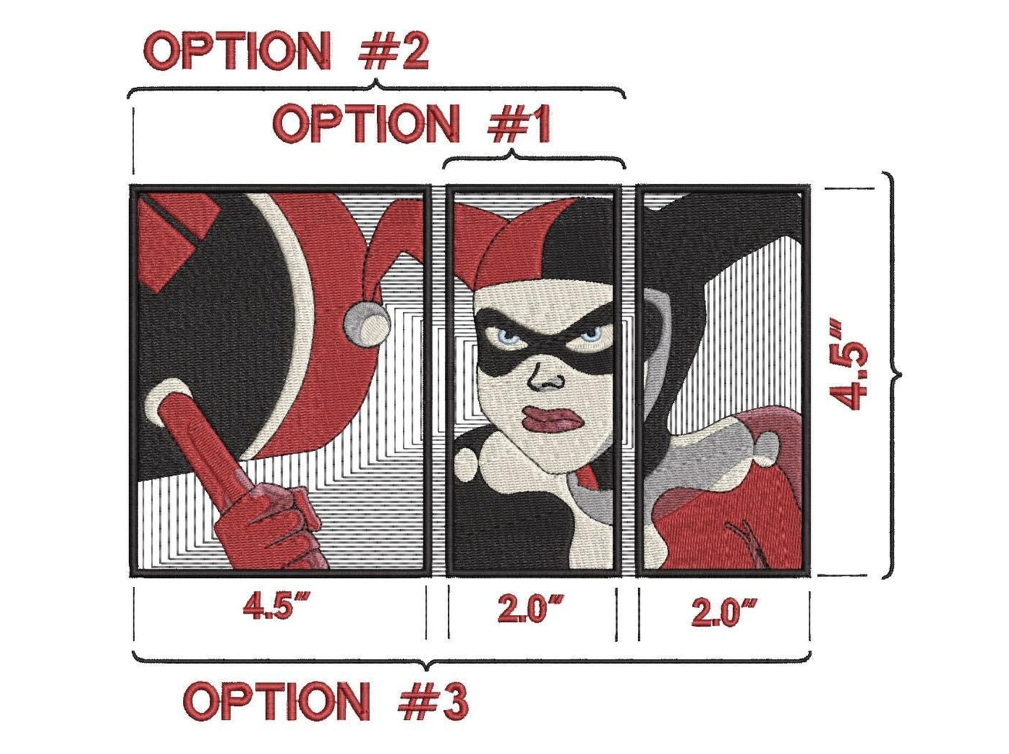 Harley Quinn with Hammer Fan Patch - Iron-On / Velcro 2.0"x4.5" (3 options)