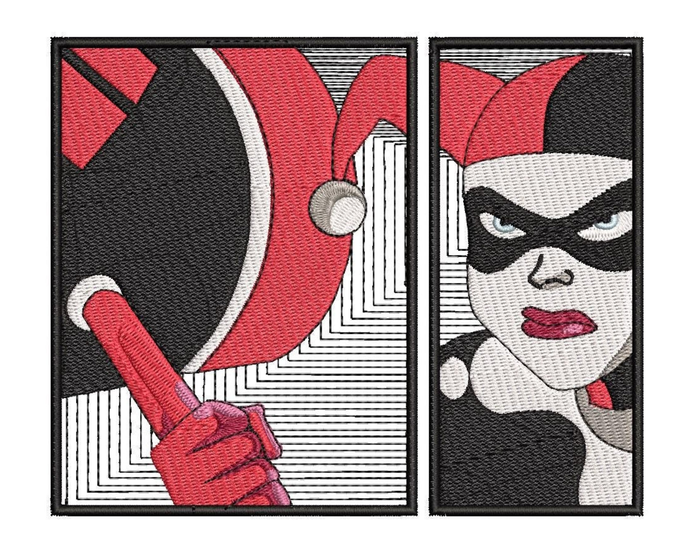 Harley Quinn with Hammer Fan Patch - Iron-On / Velcro 2.0"x4.5" (3 options)