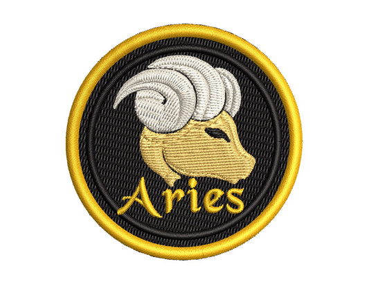 Astrological Sign - Aries Patch - Iron-On / Velcro 2.5" Round