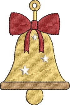 Christmas Bell Embroidery Design (4 sizes)
