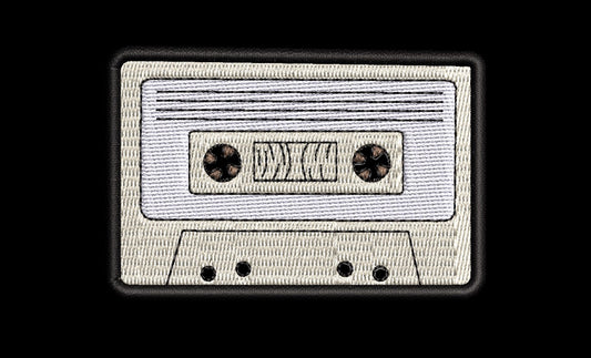 80s Cassette Fan Patch - Iron-On / Velcro 3.0"x2.0" Full Stitches
