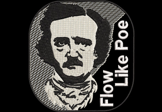 Edger Allen Poe - Flow Like Poe - Iron-On / Velcro 3.0"x3.1"
