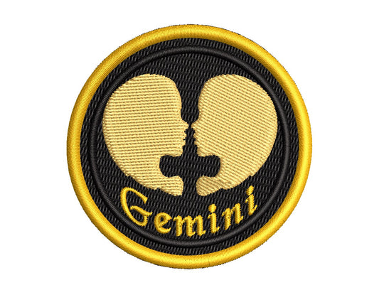 Astrological Sign - Gemini Patch - Iron-On / Velcro 2.5" Round