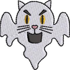 Ghost Cat Mean Machine Embroidery Design (3 sizes)