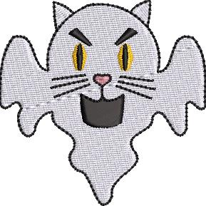 Ghost Cat Mean Machine Embroidery Design (3 sizes)