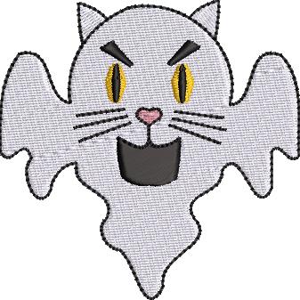 Ghost Cat Mean Machine Embroidery Design (3 sizes)