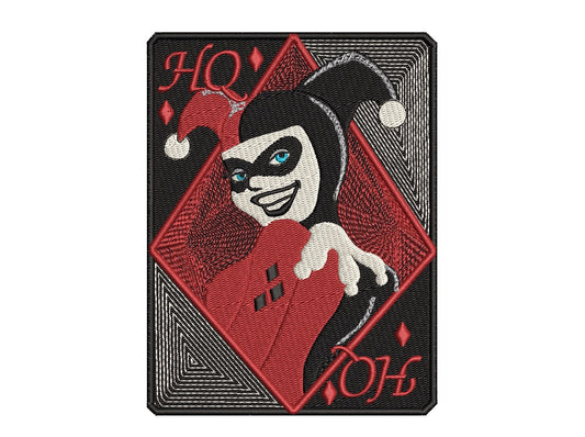 Harley Quinn Playing Card Fan Patch - Iron-On / Velcro 3.0x4.0