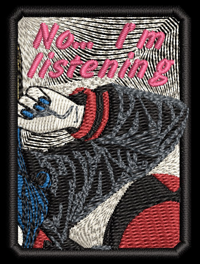 Harley Quinn Pencil - No, I'm Listening - Fan Patch - Iron-On / Velcro (2 options)