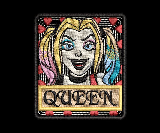 Harley Quinn Queen Fan Patch - Iron-On / Velcro 2.6" x 3.0"