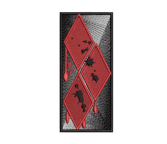 Harley Quinn Fan Patch- 3 Diamonds - Iron-On / Velcro 2.0" x 4.5"