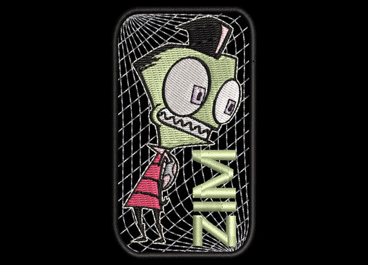 Invader Zim - Wide Eyes and Smile looking Back - Fan Patch - ZIM 2.0"x4.0"