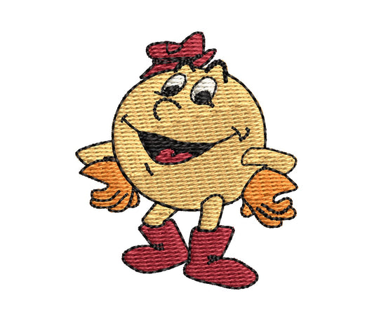 Cartoon Pac Man Fan Patch - Iron-On / Velcro 2.0"x1.5"