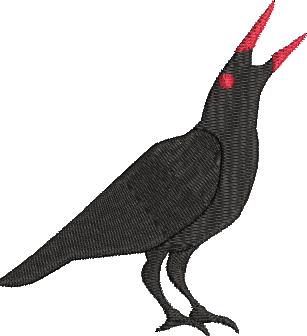 Raven with Red Eyes Machine Embroidery Design (4 sizes)