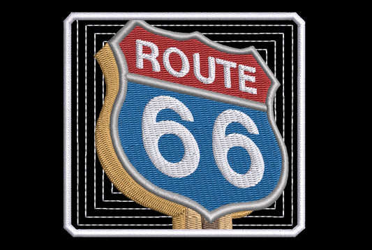Route 66 Sign - Iron-On / Velcro 3.5"x3.3"