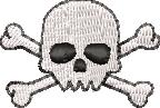 Skull and Bones Machine Embroidery Design (4 sizes)