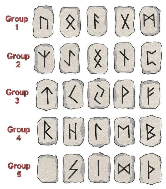 Viking Rune Stone Patches - Iron-On / Velcro 2.0" high (6 options)