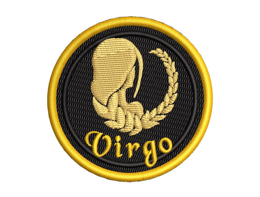 Astrological Sign - Virgo Patch - Iron-On / Velcro 2.5" Round