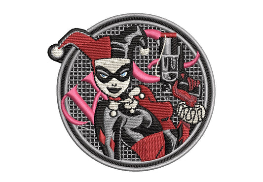 Harley Quinn with Gun Fan Patch - Iron-On / Velcro 3.2"x3.0"